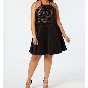 Morgan & Company Sequin Fit & Flare Dress